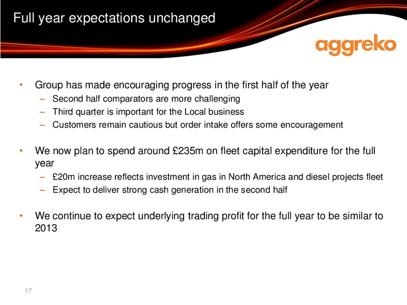 Interim results – Aggreko Plc – slide 17