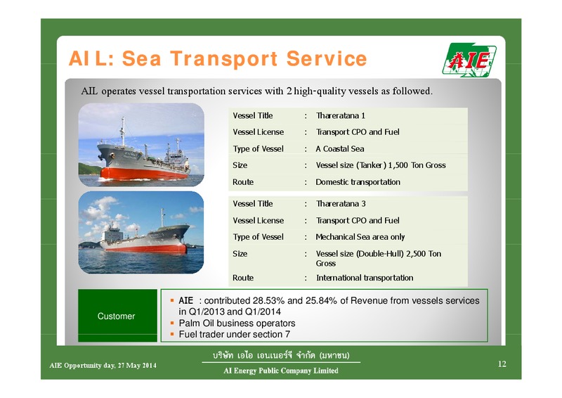 Q1 2014 RESULTS – AIE – slide 12