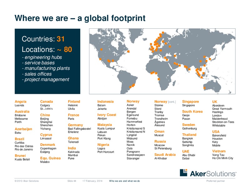 Strategic Overview – Aker Solutions – slide 44
