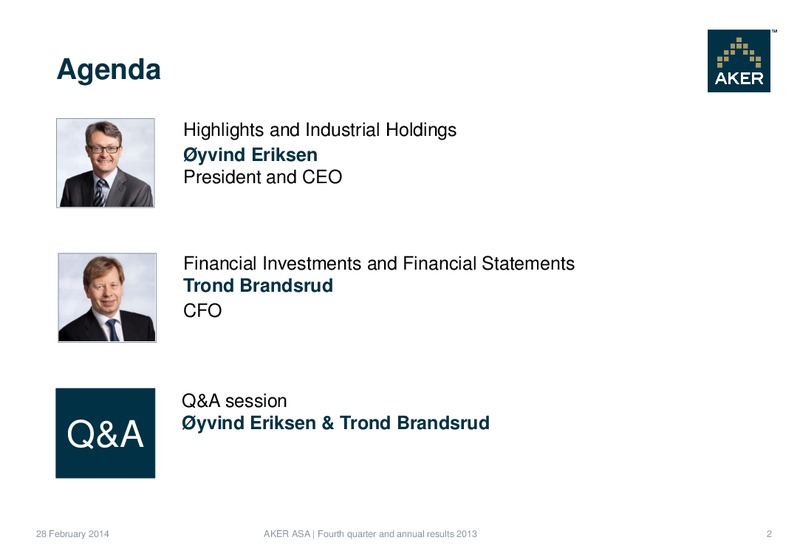 Fourth Quarter and Annual Results 2013 – Aker Solutions – slide 2