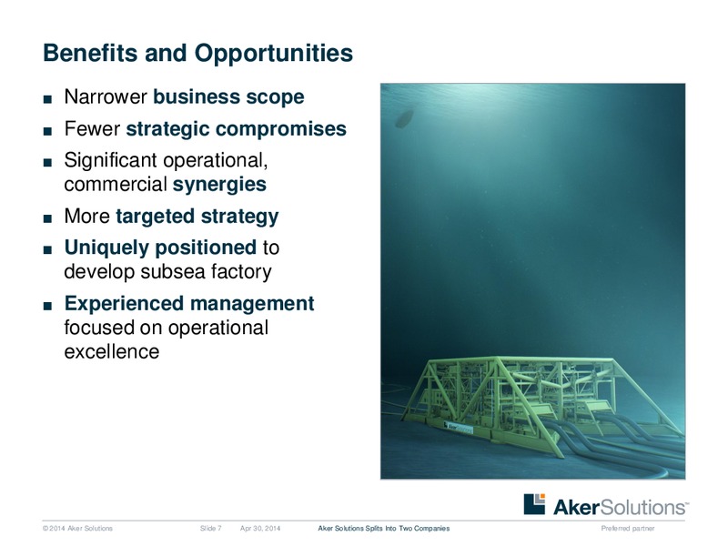 INVESTOR PRESENTATION – Aker Solutions – slide 7