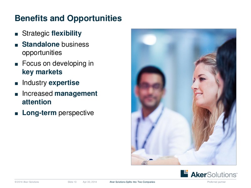 INVESTOR PRESENTATION – Aker Solutions – slide 13