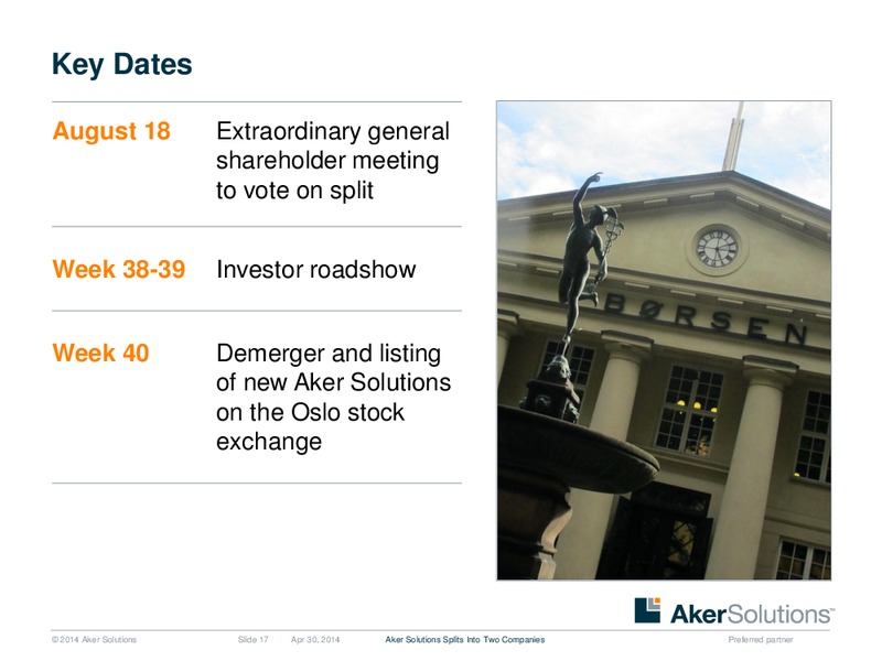 INVESTOR PRESENTATION – Aker Solutions – slide 17