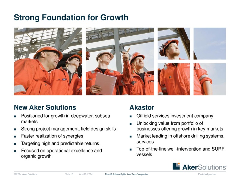 INVESTOR PRESENTATION – Aker Solutions – slide 18
