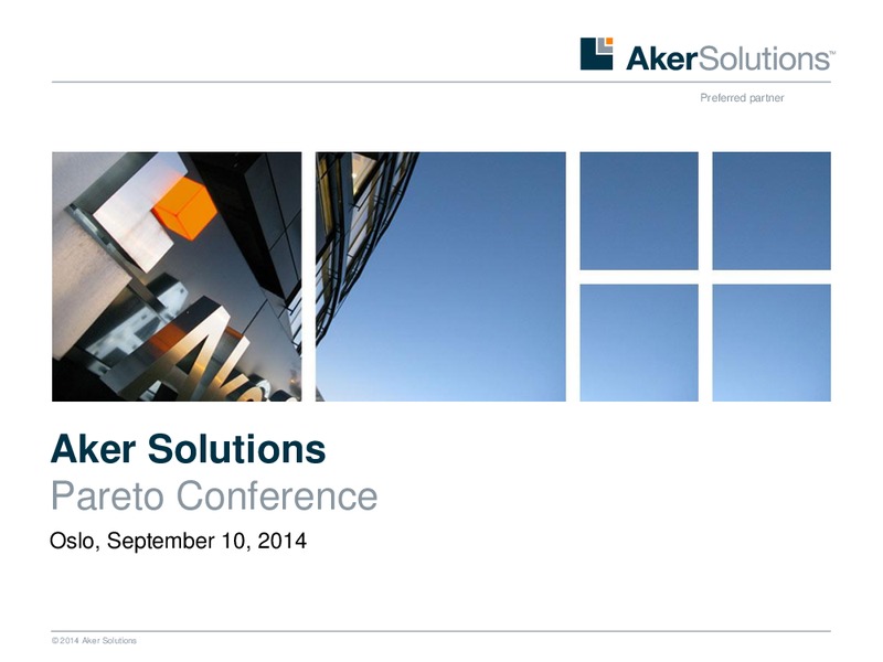 Pareto Conference – Aker Solutions – slide 1