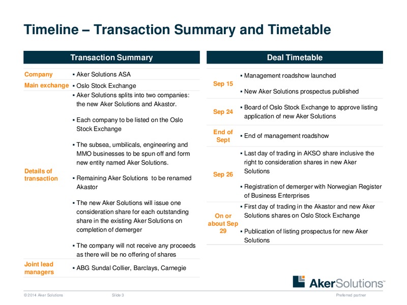 Pareto Conference – Aker Solutions – slide 3