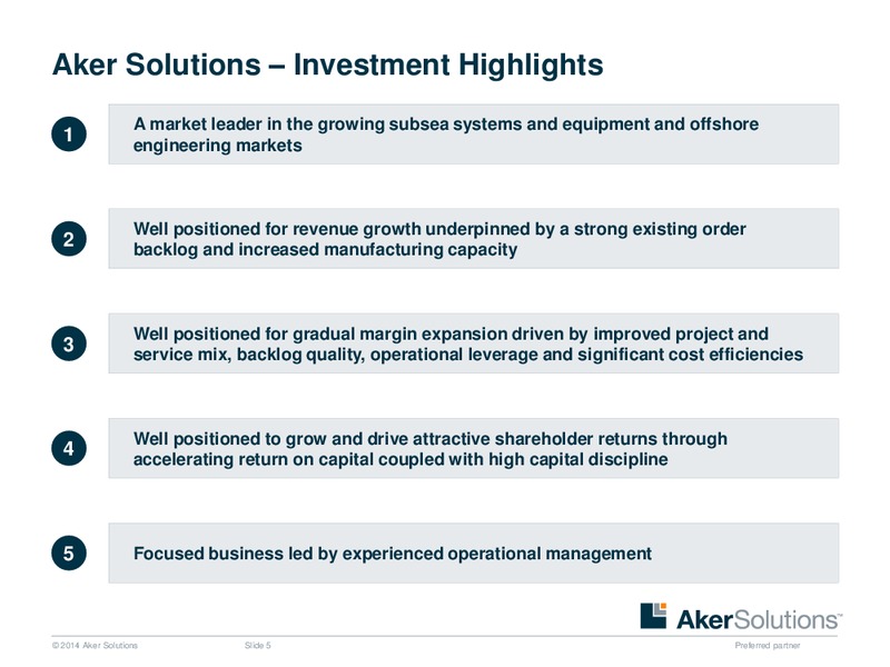 Pareto Conference – Aker Solutions – slide 5