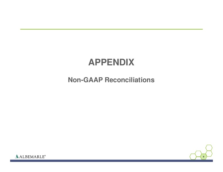 Q1 2014 EARNINGS CALL – Albemarle Company – slide 9
