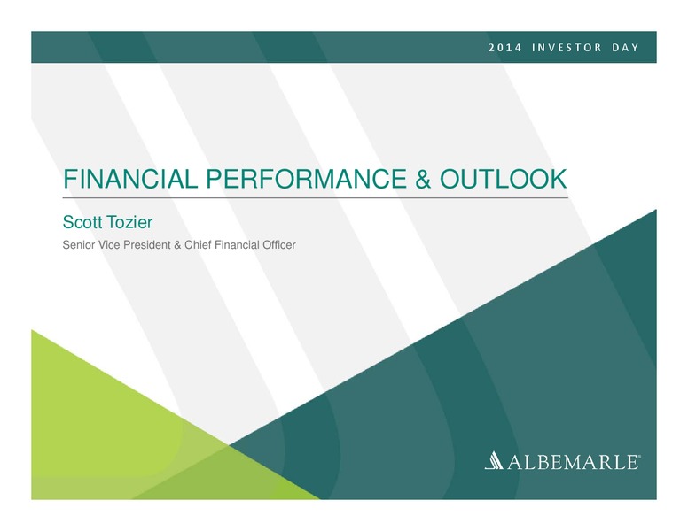 investor Day 2014 – Albemarle Company – slide 78