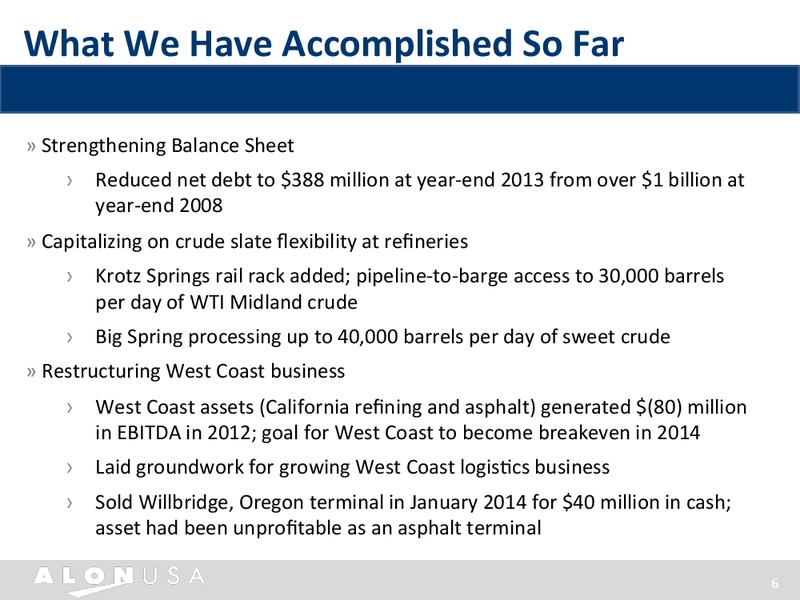 INVESTOR PRESENTATION – Alon Usa Partners Lp – slide 5
