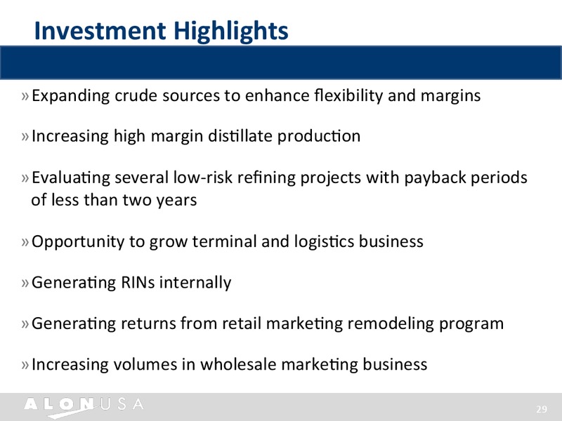 INVESTOR PRESENTATION – Alon Usa Partners Lp – slide 28