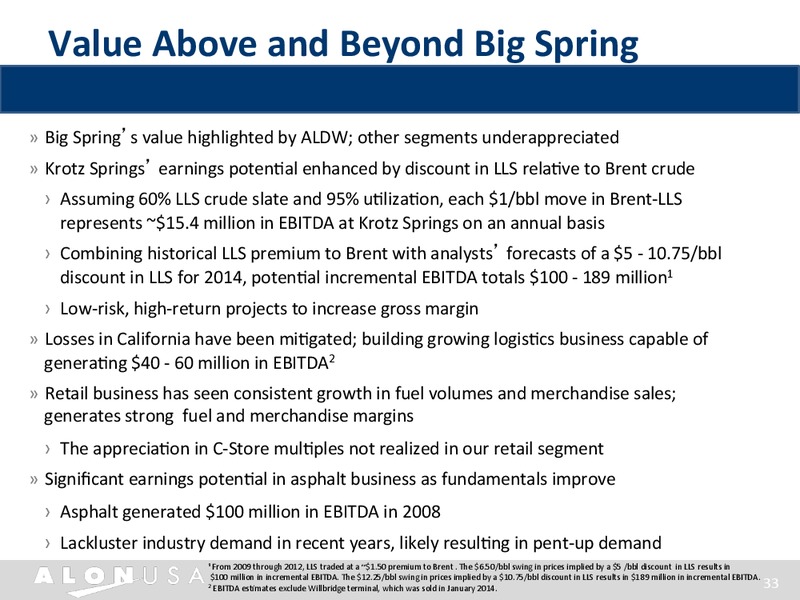 INVESTOR PRESENTATION – Alon Usa Partners Lp – slide 32