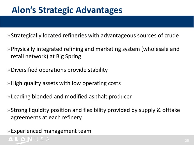 TPH ANNUAL SUMMER ENERGY CONFERENCE – Alon Usa Partners Lp – slide 24