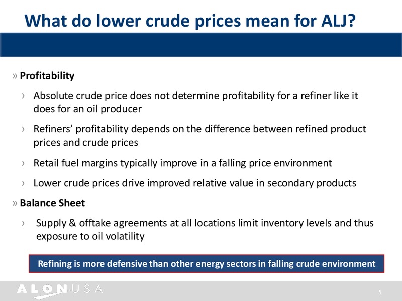 Credit Suisse Annual Energy Summit – Alon Usa Energy Inc – slide 4