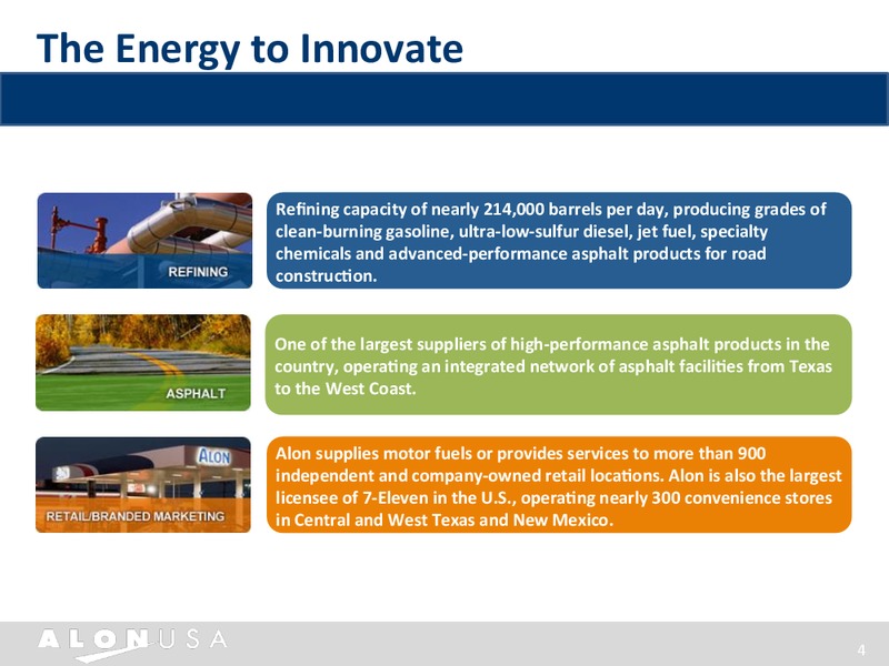 INVESTOR PRESENTATION – Alon Usa Energy Inc – slide 3