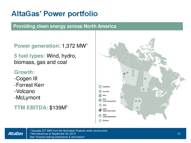 JANUARY 2014 INVESTOR PRESENTATION – Altagas Limited – slide 12