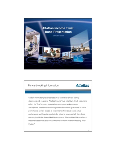 ALTAGAS INCOME TRUST BOND PRESENTATION – Altagas Limited – slide 1