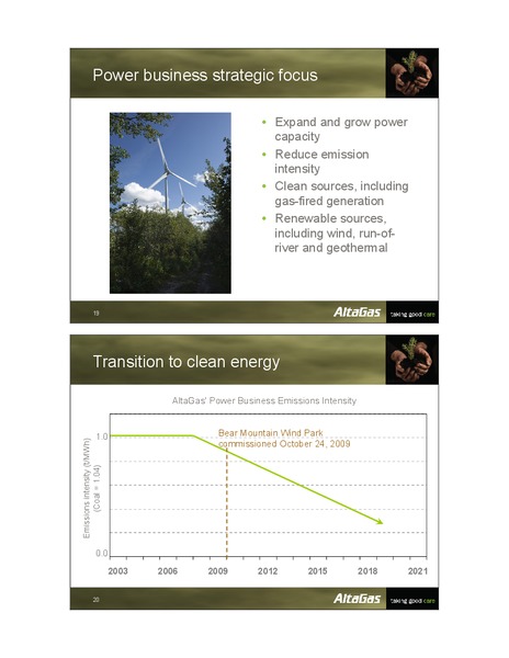 INVESTOR UPDATE – Altagas Limited – slide 10