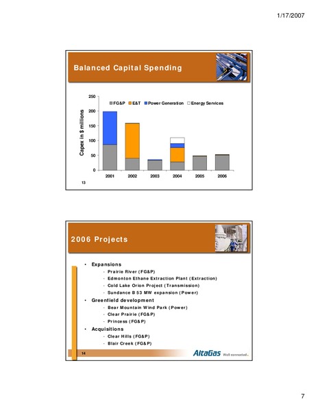 JANUARY 2007 CORPORATE PRESENTATION – Altagas Limited – slide 7