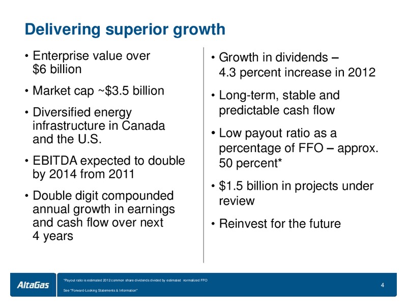CIBC WHISTLER CONFERENCE – Altagas Limited – slide 4
