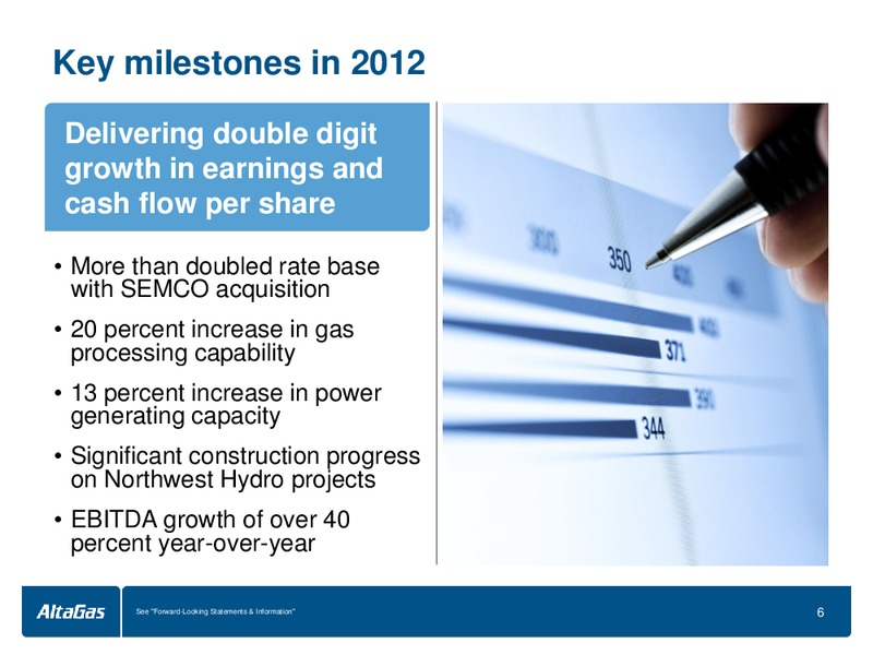 BMOCAPITAL MARKETS INFRASTRUCTURE AND UTILITIES CONFERENCE – Altagas Limited – slide 6