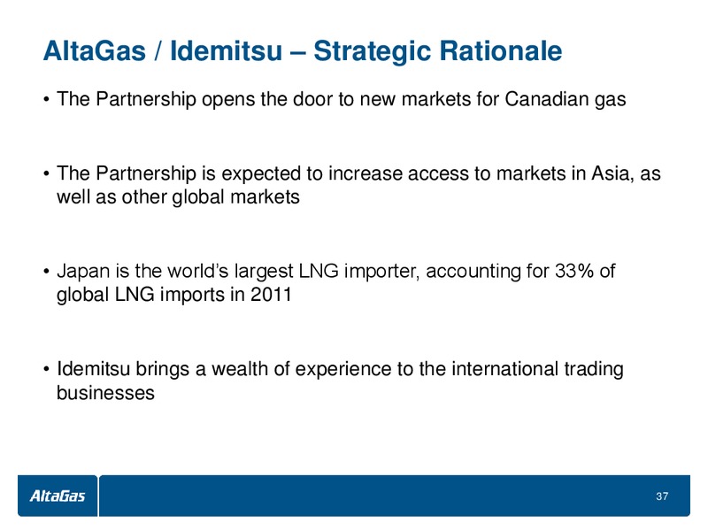 BMOCAPITAL MARKETS INFRASTRUCTURE AND UTILITIES CONFERENCE – Altagas Limited – slide 37