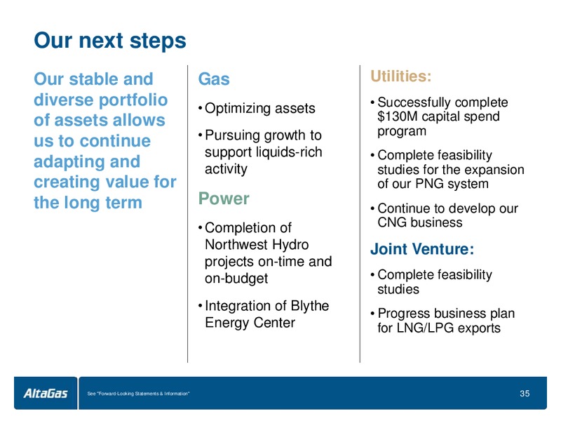 Q1 2013 ROADSHOW – Altagas Limited – slide 35