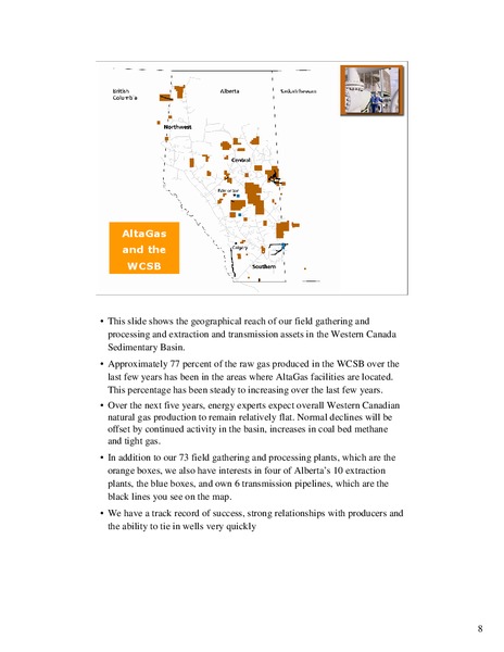 CIBC WORLD MARKETS ENERGY TRUST CONFERENCE – Altagas Limited – slide 7