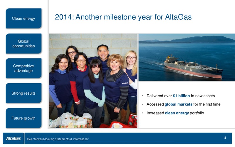 APRIL 2015 ANNUAL GENERAL MEETING – Altagas Limited – slide 4