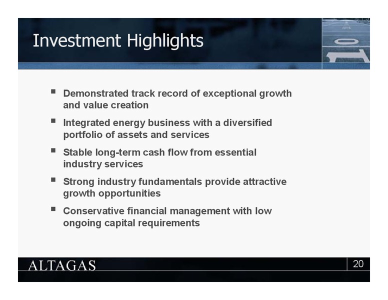 EQUITY OFFERING – Altagas Limited – slide 20