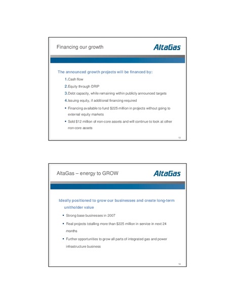 JUNE 2007 INVESTOR PRESENTATION – Altagas Limited – slide 7