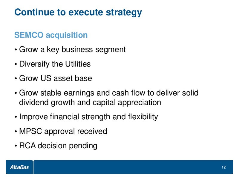 MACQUARIE YIELD CORPORATE – Altagas Limited – slide 11