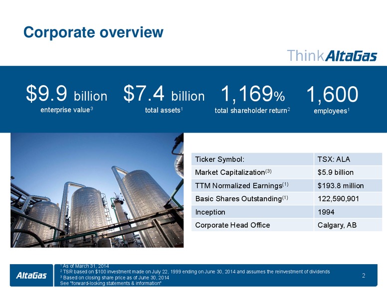 JULY 2014 INVESTOR PRESENTATION – Altagas Limited – slide 2