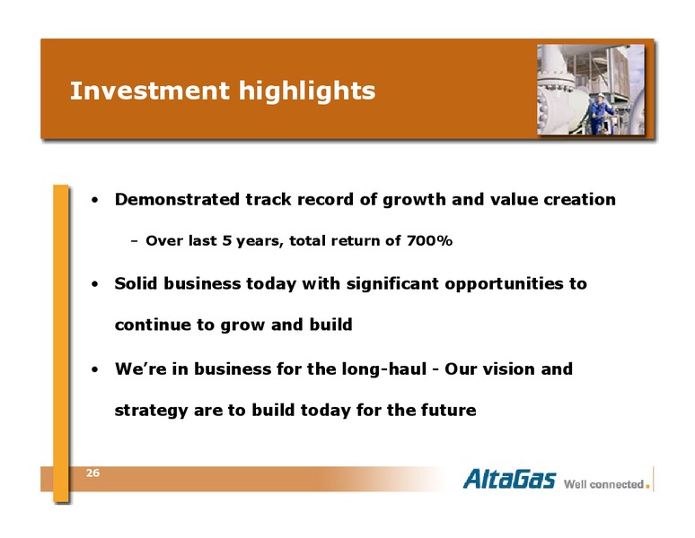TD NEWCREST MIDSTREAM TOUR – Altagas Limited – slide 26
