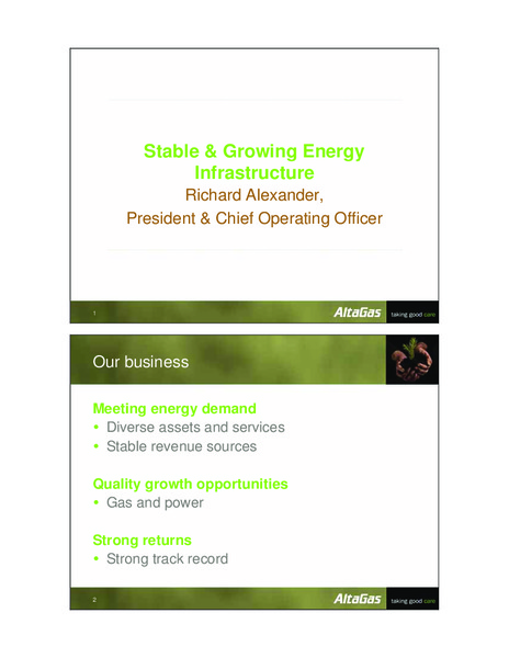 INVESTOR DAY 2009 – Altagas Limited – slide 13