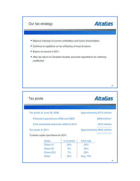 SEPTEMBER 2008 INVESTOR DAY – Altagas Limited – slide 15