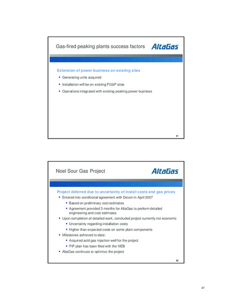 SEPTEMBER 2007 INVESTOR DAY – Altagas Limited – slide 41