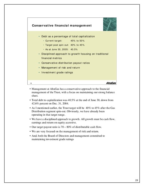 SCOTIA CAPITAL INVESTING FOR INCOME CONFERENCE – Altagas Limited – slide 19