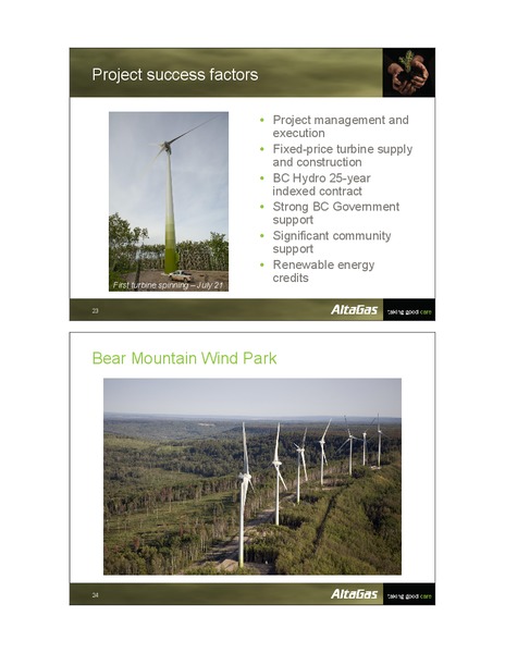 Q3 INVESTOR UPDATE – Altagas Limited – slide 12