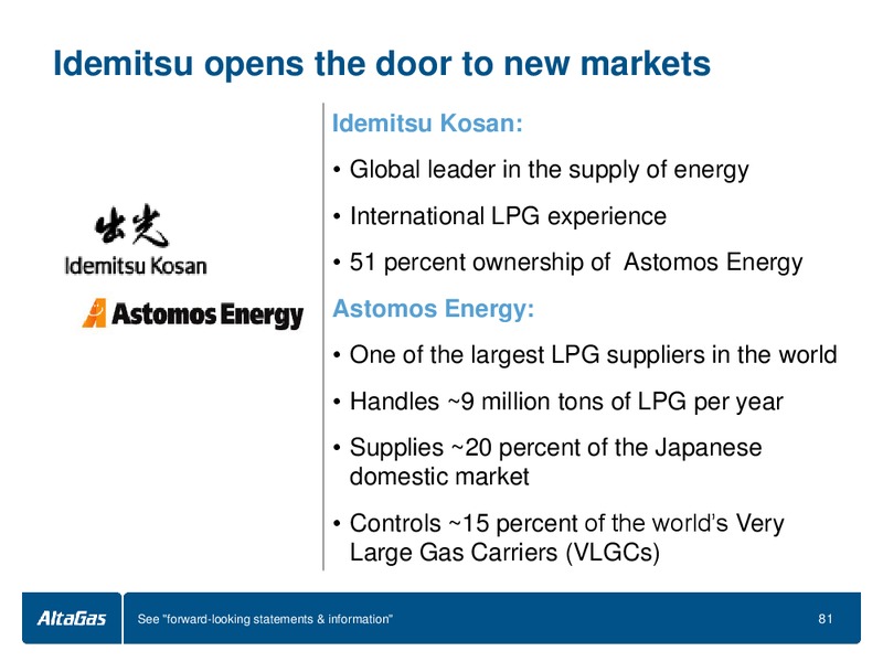 INVESTOR DAY – Altagas Limited – slide 82