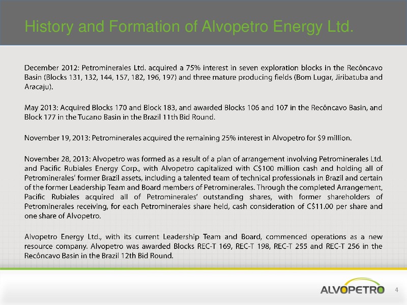 CORPORATE PRESENTATION – Alvopetro Energy Ltd. – slide 4