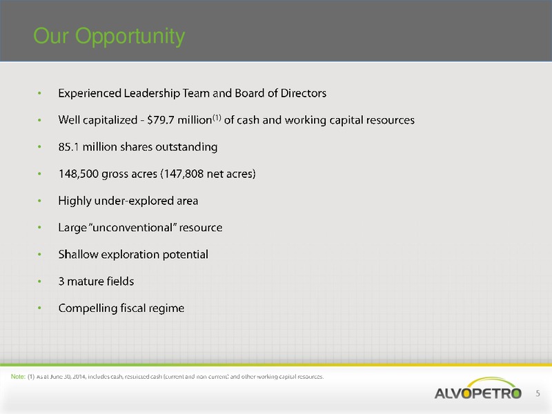 CORPORATE PRESENTATION – Alvopetro Energy Ltd. – slide 5