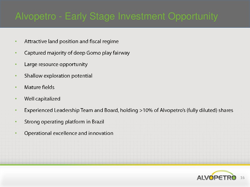 CORPORATE PRESENTATION – Alvopetro Energy Ltd. – slide 16