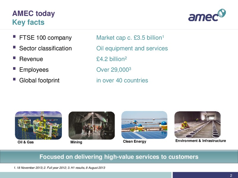 REDBURN CONFERENCE – Amec Plc – slide 2