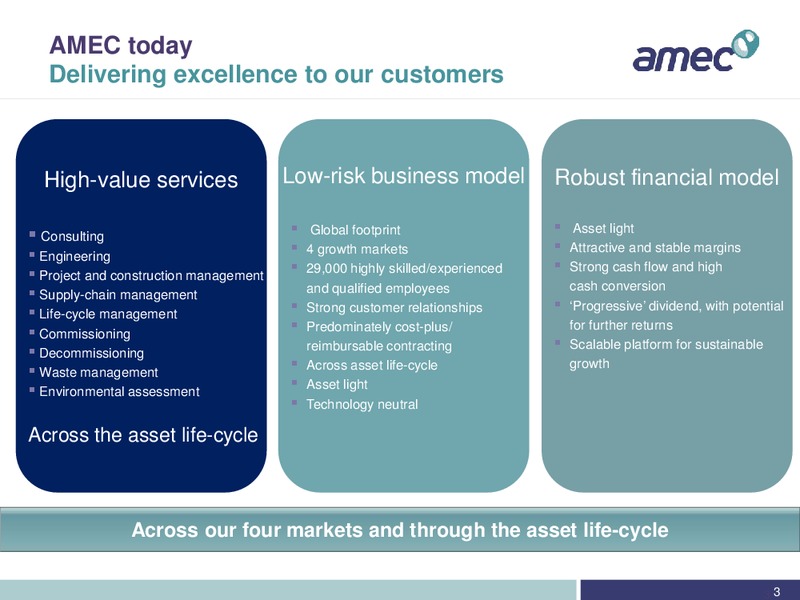 REDBURN CONFERENCE – Amec Plc – slide 3