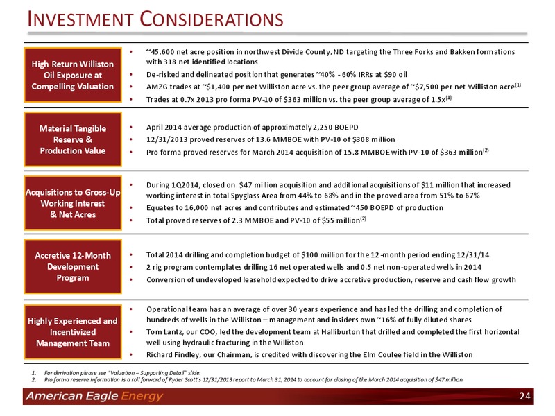 Investor Presentation – American Eagle Energy Corp – slide 23