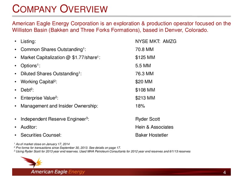 INVESTOR PRESENTATION – American Eagle Energy Corp – slide 3