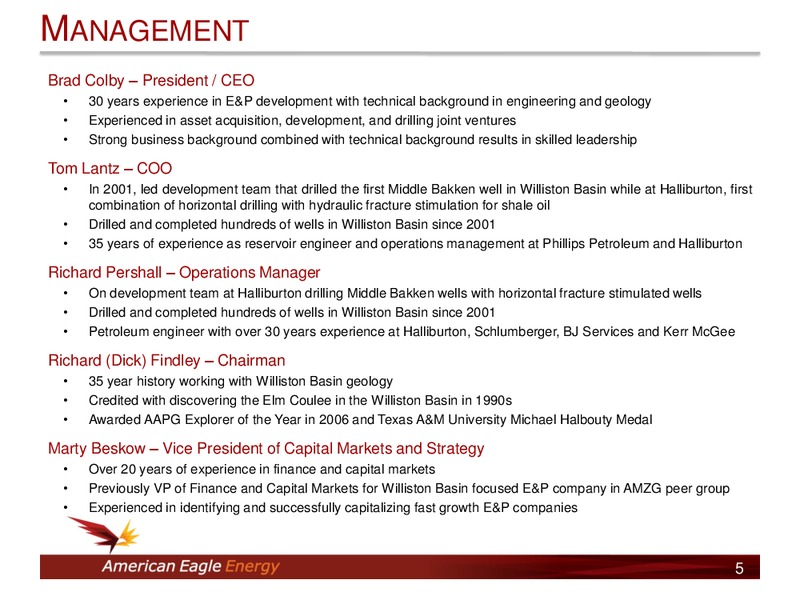 INVESTOR PRESENTATION – American Eagle Energy Corp – slide 4