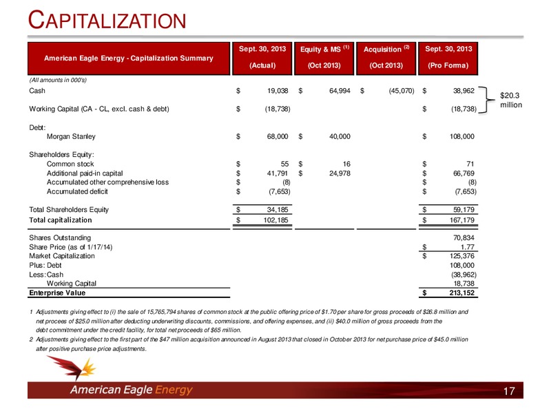 INVESTOR PRESENTATION – American Eagle Energy Corp – slide 16