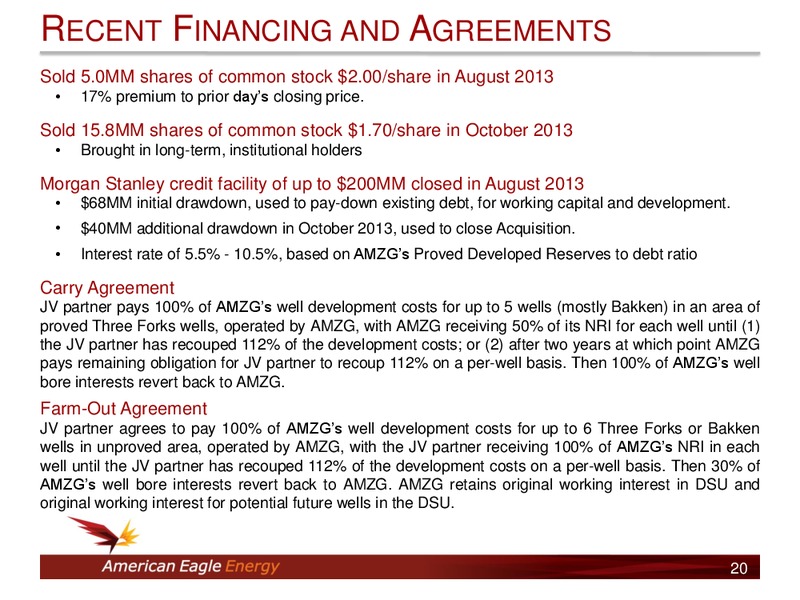 INVESTOR PRESENTATION – American Eagle Energy Corp – slide 19